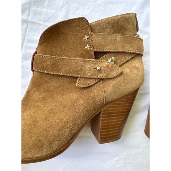 Rag & Bone New York Suede Women’s Camel Booties Size 39 1/2 Tan Beige Boots - Picture 10 of 16